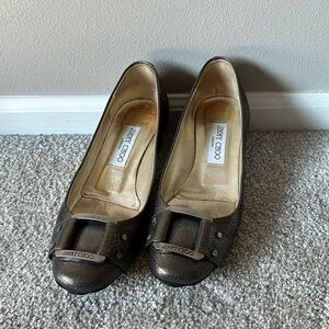 Jimmy Choo metallic block heel